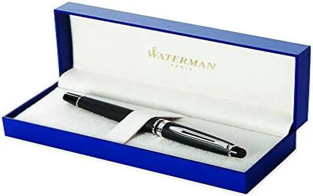Main image of Waterman Expert Matte Black, Fountain Pen with Medium nib and Blue ink (S0951860)