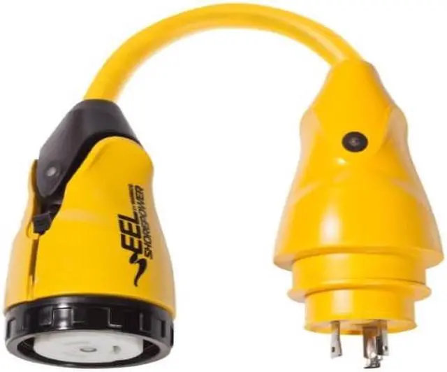 Alt view image 5 of 9 - Marinco P30-503 EEL 50A-125V Female to 30A-125V Male Pigtail Adapter - Yellow