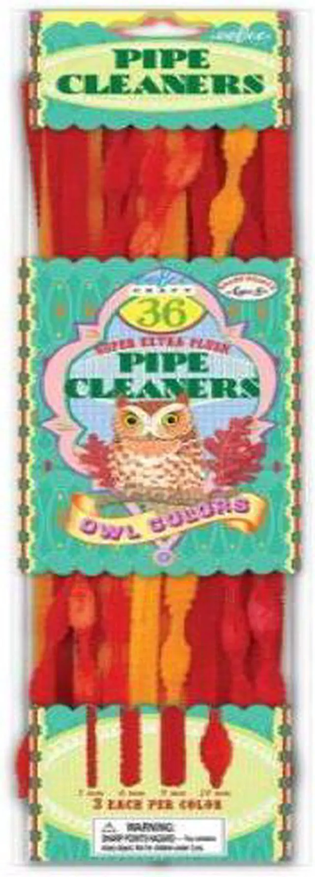 Alt view image 3 of 3 - eeBoo Owl Orange and Red Pipe Cleaners Craft Kit