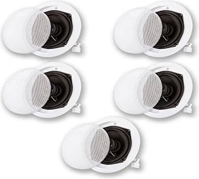 Alt view image 4 of 8 - Acoustic Audio R191 In Ceiling / In Wall 5 Speaker Set 2 Way Home Theater Flush Mount
