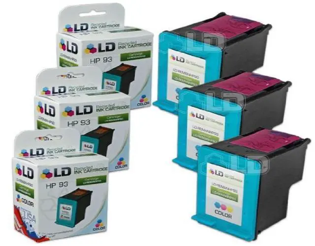Alt view image 3 of 3 - LD © Remanufactured Replacement Ink Cartridges for Hewlett Packard C9361WN (HP 93) Tri-Color (3 Pack)