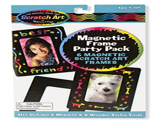 Alt view image 2 of 4 - Melissa & Doug Magnetic Frame Scratch Art Party Pack