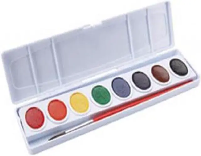 Alt view image 4 of 6 - Dixon Ticonderoga Company DIX00800 Watercolors- w- No. 9 Brush- Refillable- Nontoxic- 8 Colors