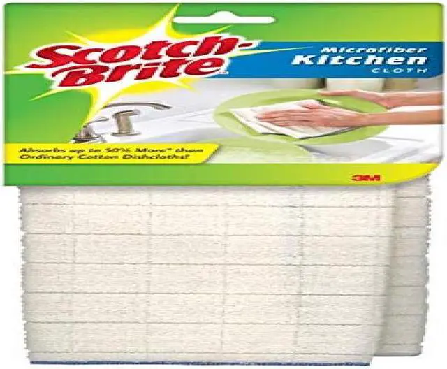 Alt view image 3 of 9 - 3M 90322 Microfiber Kitchen Cleaning Cloth, White, 2/Pack, 1 Pack
