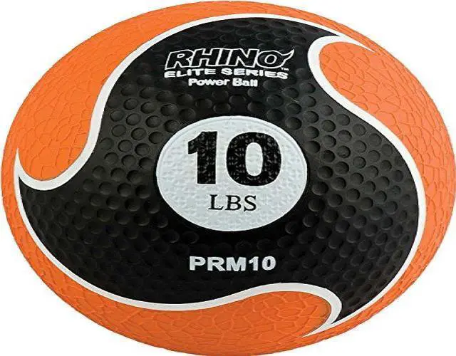 Alt view image 5 of 7 - Champion Sports PRM10 Rhino Elite Medicine Ball - 10 lb - Orange