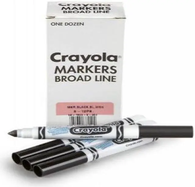 Alt view image 5 of 6 - Crayola Broad Line Washable Markers Broad Bullet Tip Black 12/Box 587800051