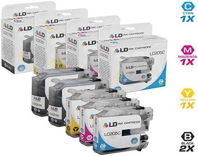 Alt view image 4 of 12 - LD Compatible Ink Cartridge Replacements for Brother LC207 & LC205 Super High Yield (2 Black, 1 Cyan, 1 Magenta, 1 Yellow, 5-Pack) Compatible w MFC-J4320DW MFC-J4420DW MFC-J5520DW MFC-J5620 and more