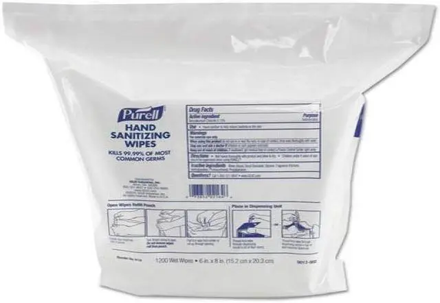 Alt view image 2 of 3 - 6" x 8" Citrus Fragrance Hand Sanitizer Wipes, 1200 Wipes per Container, 2 PK