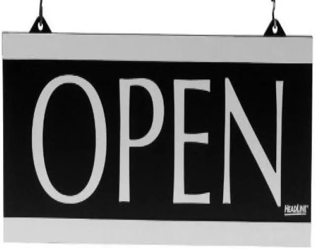Alt view image 2 of 3 - Century Series Reversible Open/Closed Sign w/Suction Mount 13 x 5 Black 4246