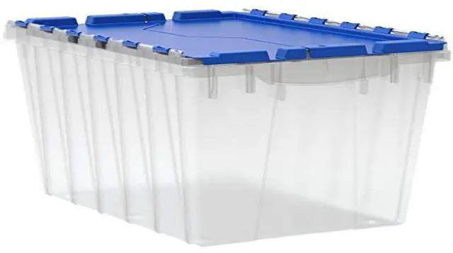Alt view image 5 of 7 - Akro-Mils Storage Box 12-Gallon 15"x21-1/2"x12-1/2" Clear/Blue 66486CLDBL