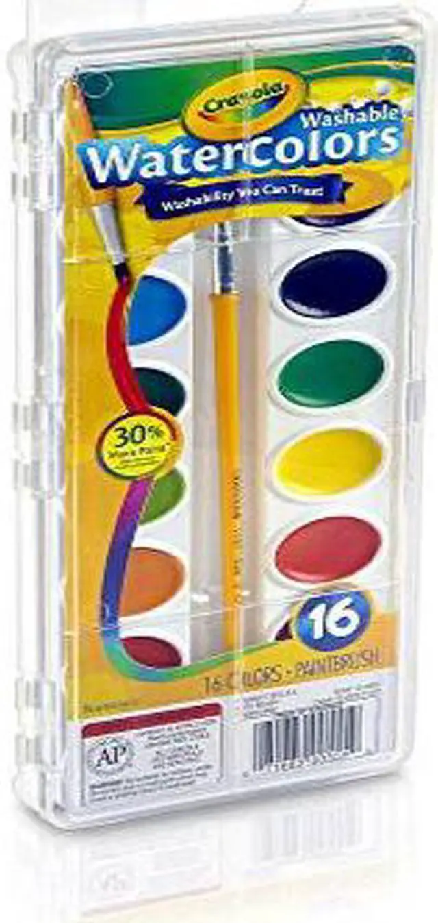 Alt view image 6 of 20 - Binney & Smith 530555 Washable Watercolor Paint  16 Assorted Colors per Pack