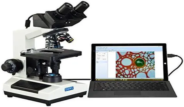 Alt view image 2 of 2 - OMAX Built-in 3MP Camera 40X-2000X Digital Biological Compound Binocular LED Light Microscope with Double Layer Mechanical Stage Oil Immersion NA1.25 Condenser 3.0MP Camera
