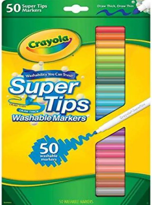 Alt view image 7 of 13 - Crayola Llc Formerly Binney & Smith BIN585050 Washable Markers 50Ct Super Tips