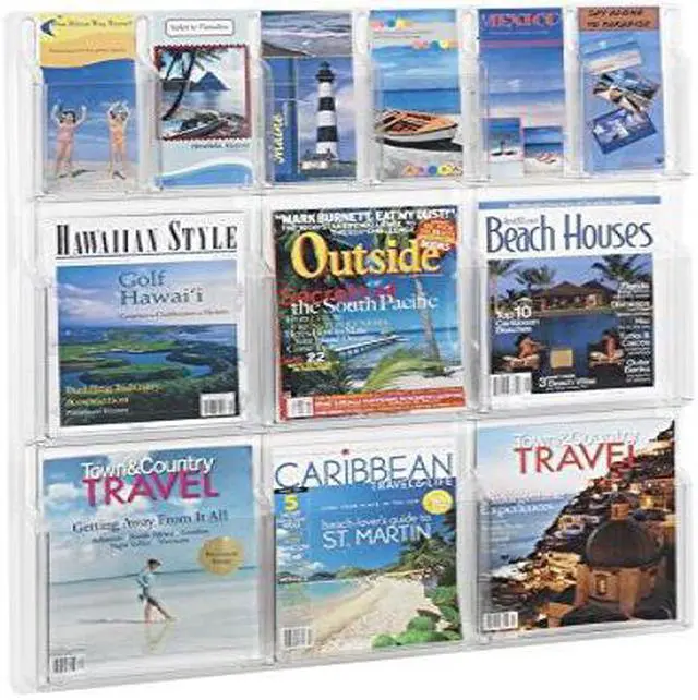 Alt view image 2 of 3 - Safco Products 5606CL Reveal Literature Display, 6 Magazine and 6 Pamphlet, Clear
