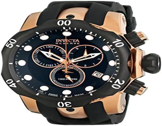 Alt view image 16 of 16 - Invicta 5733 Men's Venom Reserve Chronograph Black Polyurethane And Dial Watch