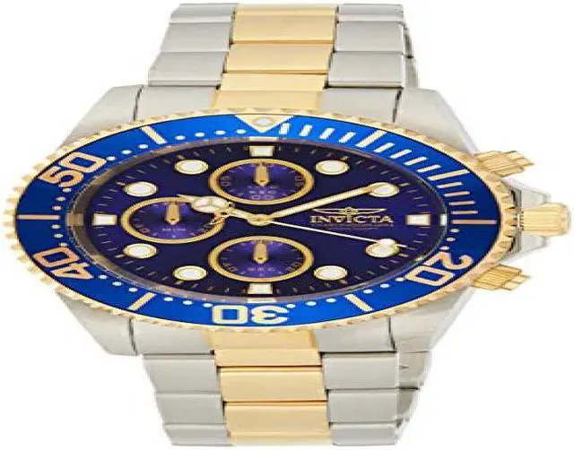 Alt view image 3 of 3 - Invicta Pro Diver Chronograph Two Tone Blue Dial Mens Watch 1773