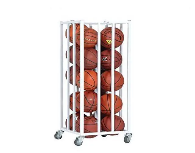 Alt view image 4 of 5 - Champion Sports 20BC Deluxe Vertical Ball Cage - Fits Approximately 20 Balls - Metal - White
