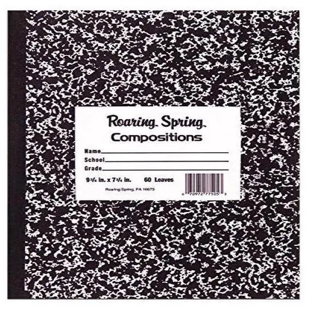 Alt view image 14 of 15 - Roaring Spring Paper Products 1-Subject Composition Notebooks 8" x 10" Wide Ruled 60 Sheets Black (77505)