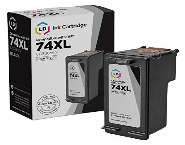 Alt view image 2 of 2 - LD © Remanufactured Replacement Ink Cartridge for Hewlett Packard CB336WN HP 74XL / HP 74 High-Yield Black for use in HP Photosmart, OfficeJet and DeskJet