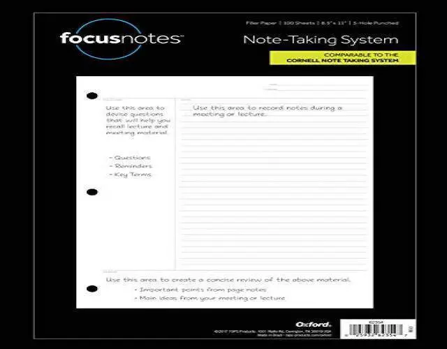 Alt view image 3 of 3 - TOPS FocusNotes Filler Paper, 8-1/2inch x 11inch, 3-Hole Punched
