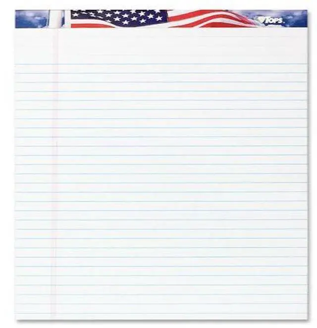 Main image of TOPS American Pride Writing Tablet
50 Sheet - 16 lb - 8.50" x 11.75" - 3 / Pack - White Paper