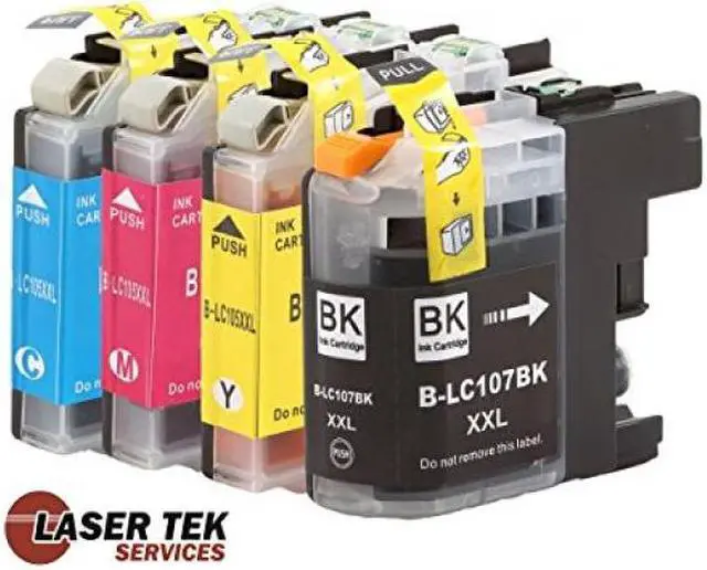 Alt view image 4 of 6 - 4Pk LTS LC-107 BCMY HY Compatible for Brother MFCJ4310DW J4410DW Ink Cartridge
