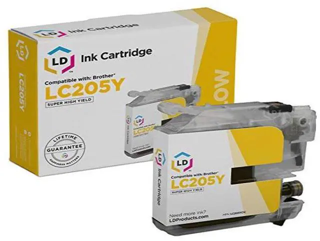 Main image of LD © Compatible Replacement for Brother LC205Y Extra High Yield Yellow Inkjet Cartridge for use in Brother MFC J4320DW, J4420DW, J4620DW, J5520DW, J5620DW, and J5720DW Printers