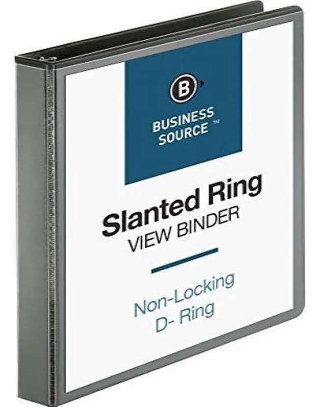 Alt view image 3 of 5 - Business Source D-Ring View Binder 1" Capacity 11x8-1/2" Black 28446