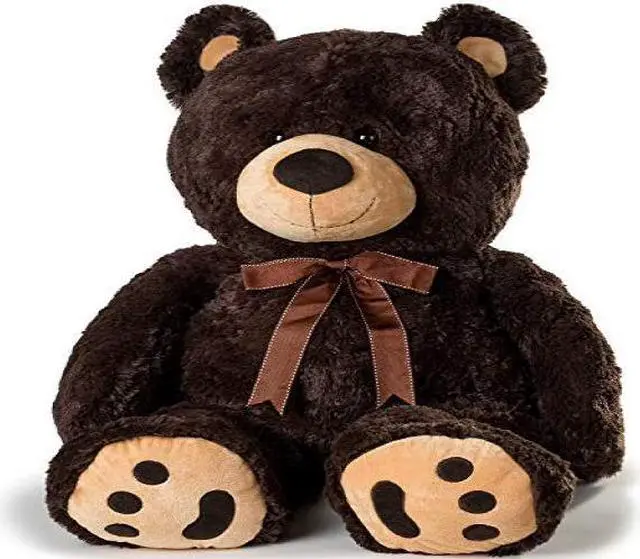 Alt view image 4 of 5 - Joon Huge Teddy Bear With Ribbon - Dark Brown