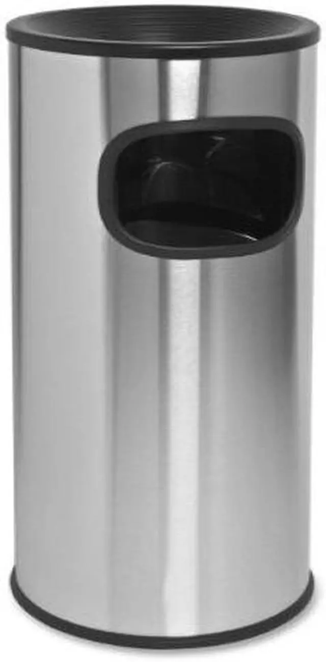 Alt view image 8 of 11 - Genuine Joe Ashtray Receptacle Fire-Safe 3 Gal. Stainless Steel 58883