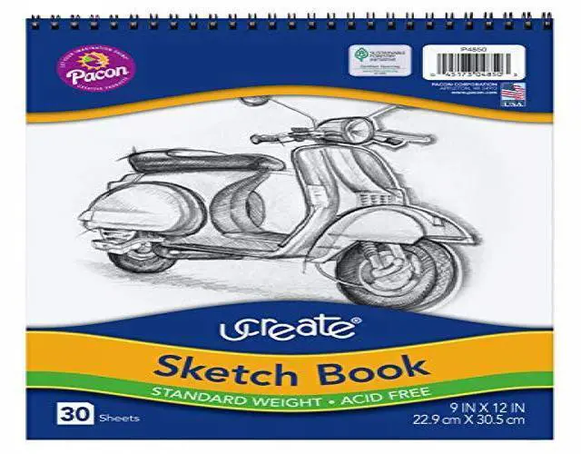 Alt view image 5 of 6 - Pacon 4850 Art1st Sketch Book 30 Sheet - 94 g/m² Grammage - 9" x 12" - 30 / Pad - White Paper