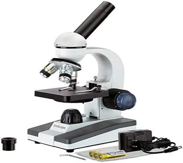 Alt view image 2 of 2 - AmScope M150C-I 40X-1000X All-Metal Optical Glass Lenses Cordless LED Student Biological Compound Microscope