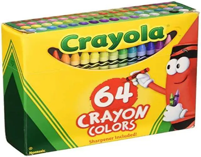 Alt view image 9 of 14 - Crayola Crayons 64-Pack with Built-In Sharpener