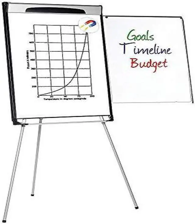 Main image of MasterVision BVCEA23066720 Tripod Extension Bar Magnetic Dry-Erase Easel, 39" to 72" High, Black/Silver, 1 Each
