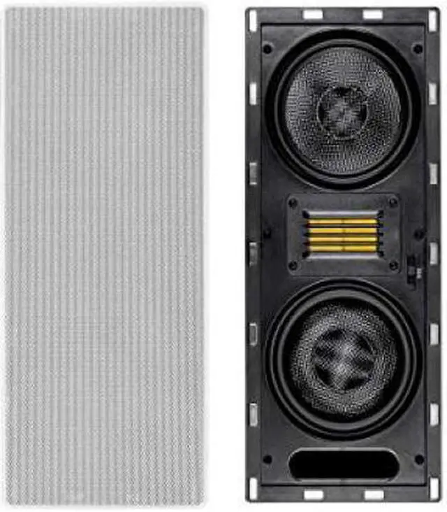 Alt view image 9 of 12 - Monoprice 3-Way Carbon Fiber In-Wall Column Speaker - 6.5 Inch With Ribbon Tweeter (Each) - Amber Series