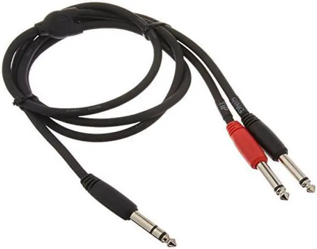 Alt view image 4 of 6 - Pig Hog 3' 1/4" TRS Male to Dual 1/4" Mono Male Insert Cable #PYIC03