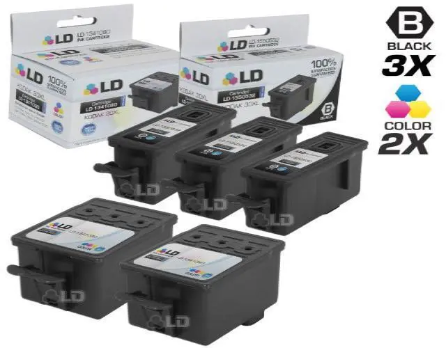 Alt view image 4 of 4 - LD Compatible Replacement for Kodak 30XL / 30 5 Pk HY Ink Cartridges Includes:3 1550532 Black & 2 1341080 Color for use in ESP C110, C310, C315, Office 2150, Office 2170, 3.2, & Hero 3.1, 4.2, & 5.1
