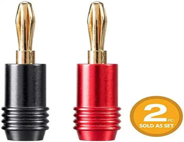 Alt view image 8 of 10 - Monoprice 2 Pair Affinity Series 24k Gold Speaker Banana Plug
