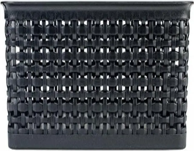 Alt view image 6 of 8 - Advantus Plastic Weave Bin Medium 14" x 10.5" x 4.63" Black 36003