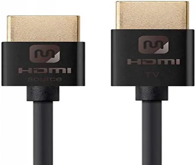 Alt view image 6 of 20 - Monoprice HDMI Cable - 15 Feet - Black | High Speed, Active Chipset, 4K@60Hz, 18Gbps, HDR, 36AWG, YUV 4:4:4, Compatible with UHD TV and More - Ultra Slim Series