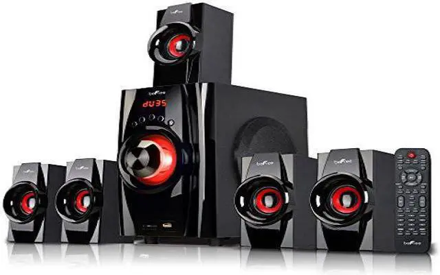 Alt view image 9 of 16 - Befree Sound BFS-410 5.1 Channel Surround Sound Bluetooth Speaker System, Red