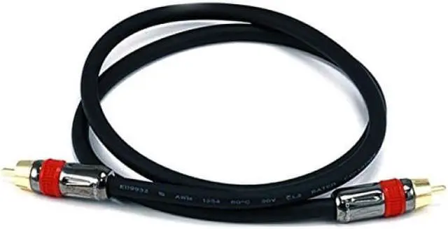 Alt view image 5 of 12 - Monoprice 3ft High-quality Coaxial Audio/Video RCA CL2 Rated Cable M/M RG6U 75ohm Gold connector (for S/PDIF, Digital Co