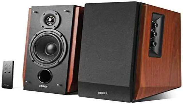 Alt view image 10 of 13 - Edifier R1700BT Bluetooth Bookshelf Speakers - Active Near-field Studio Monitors - Powered Speakers 2.0 Setup Wooden Enclosure - 66w RMS