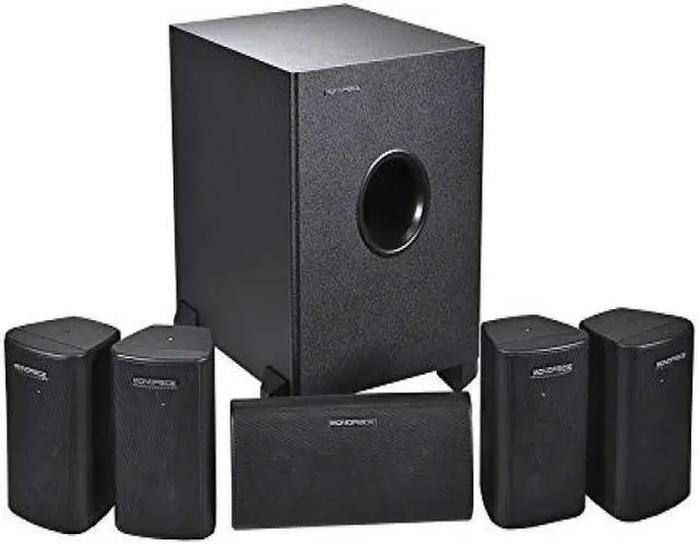 Alt view image 8 of 17 - Monoprice 5.1 Channel Home Theater Satellite Speakers And Subwoofer - Black