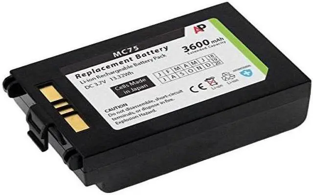Alt view image 2 of 6 - Replacement Battery for Motorola/Symbol MC75 & MC70 Series. 3600mAh Extended