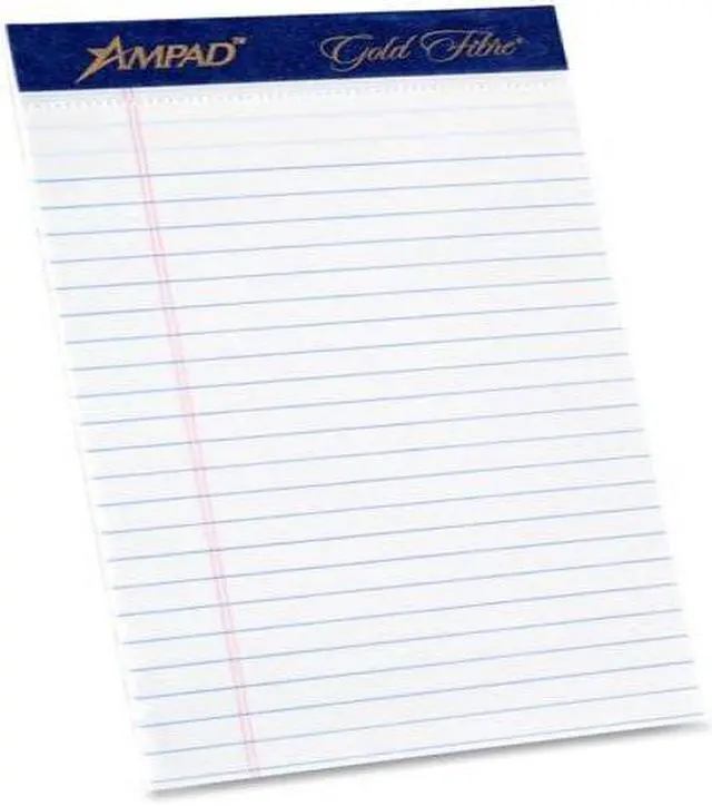Alt view image 6 of 7 - Ampad Gold Fibre Notepads 5" x 8" College Ruled White 50 Sheets/Pad 12 Pads/Pack (20054)