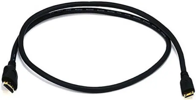 Alt view image 4 of 16 - Monoprice High Speed HDMI Cable - 6 Feet - Black | Blackwith HDMI Mini Connector, 4K @ 24Hz, 10.2Gbps, 30AWG