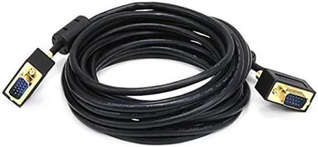 Main image of Monoprice 15ft Ultra Slim SVGA Super VGA 30/32AWG M/M Monitor Cable with Ferrites (Gold Plated Connector)