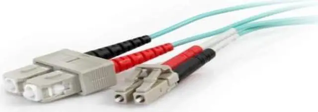 Alt view image 2 of 6 - C2G 2m LC-SC 50/125 OM4 Duplex Multimode PVC Fiber Optic Cable - Aqua