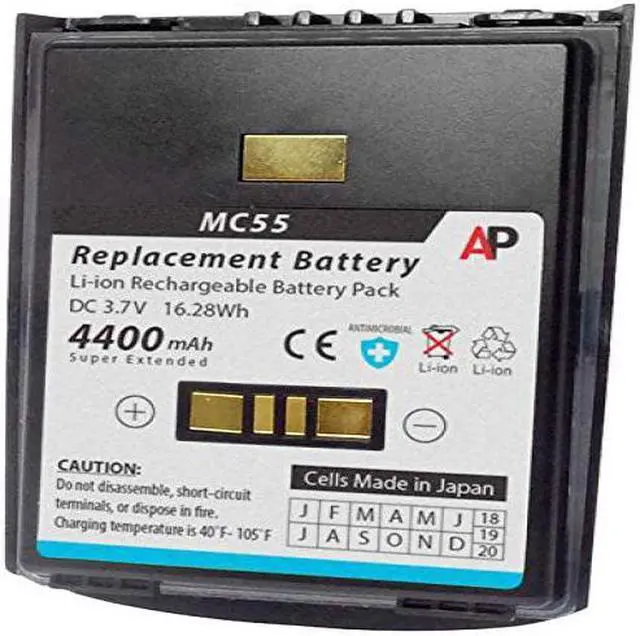 Alt view image 3 of 5 - Replacement Battery for Motorola/Symbol MC55/MC65 Series. 4400mAh Super Extended
